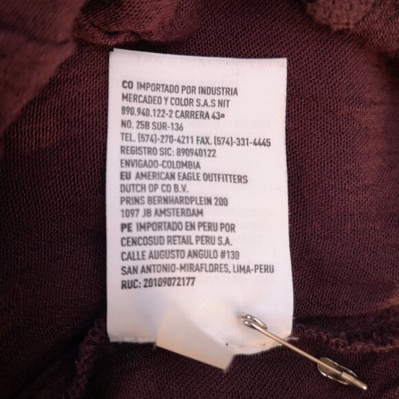 American Eagle Outfitters Ladies Burgundy Long Sleeves Blouse - Picture 9 of 14